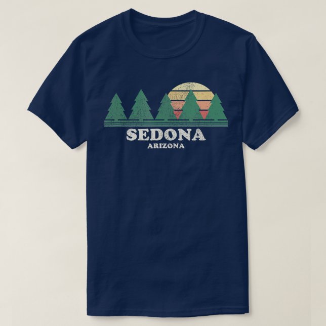 Sedona AZ Vintage Throwback Tee Retro 70s Design  (Design Front)