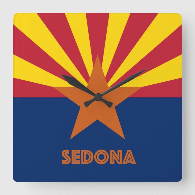 Sedona Flag Square Wall Clock (Front)