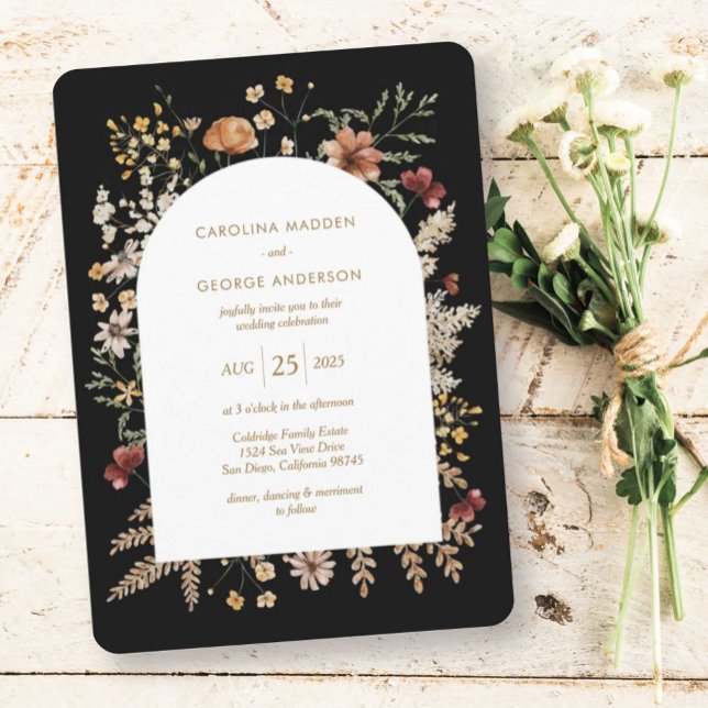 Sedona Garden Arched Wedding Invitation (Creator Uploaded)