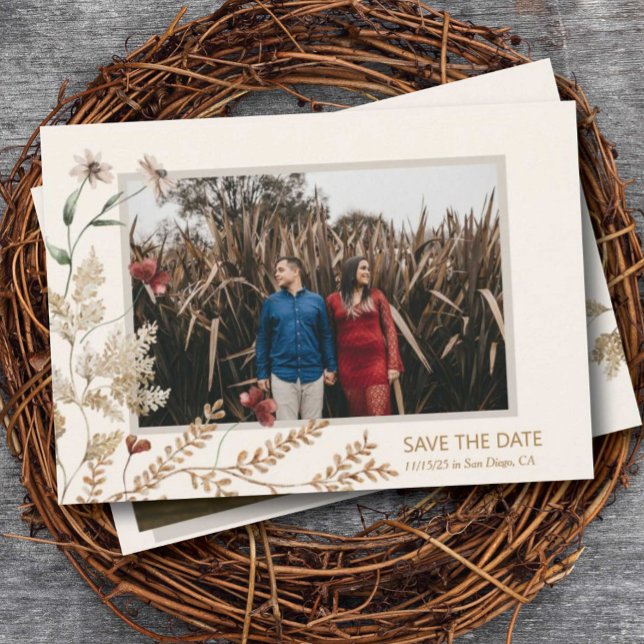 Sedona Garden Flat Save The Date Card (Creator Uploaded)