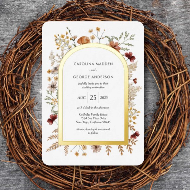 Sedona Garden Wedding Foil Invitation (Creator Uploaded)