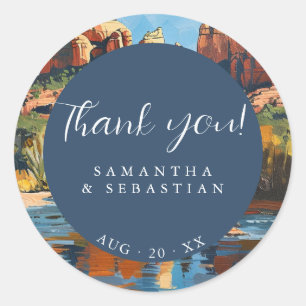 Sedona Red Rock Cathedral Rock Classic Round Sticker