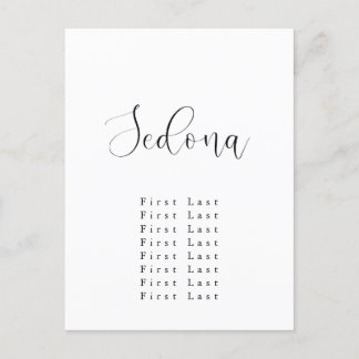 Sedona Seating Chart Postcard