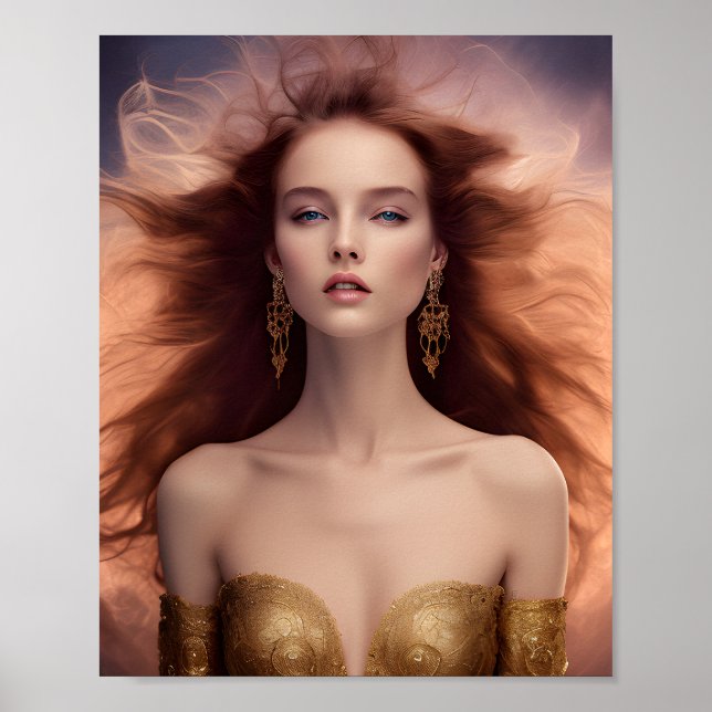 Seductive Allure: The Enchanting Blue Gaze Poster (Front)