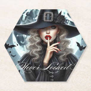 Seductive Witch Red Lips Coaster