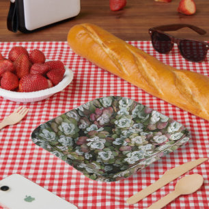 Sedum Spathulifolium Plants Floral Paper Plate