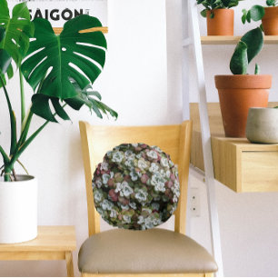 Sedum Spathulifolium Succulents Floral Round Cushion