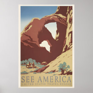 See America Arches Vintage Travel Poster Custom