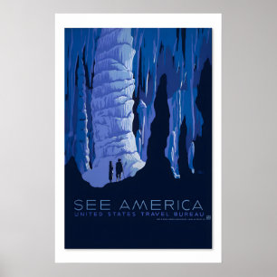 See America Caverns 1930s Vintage Style Works Poster