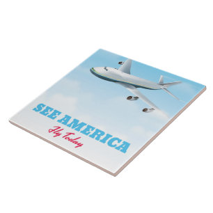 See America - Fly today! Ceramic Tile