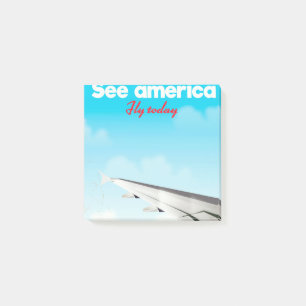 See America "fly today" vintage vacation print. Post-it Notes