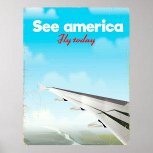 See America "fly today" vintage vacation print. Poster