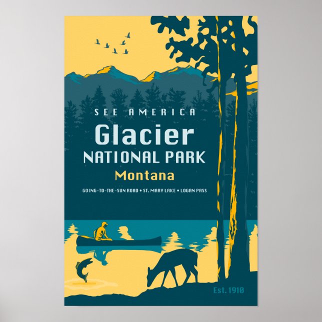 See America - Glacier National Park Travel Poster (Front)