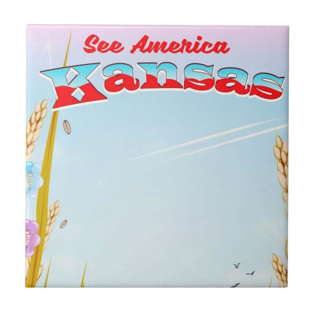 See America! - Kansas Ceramic Tile (Front)