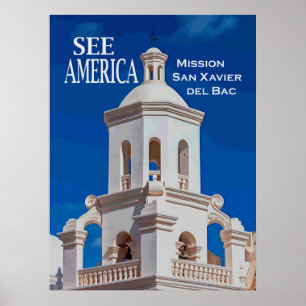 "See America" Mission San Xavier Poster