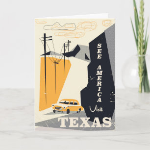 See america - Texas 1950s vintage travel poster Holiday Card