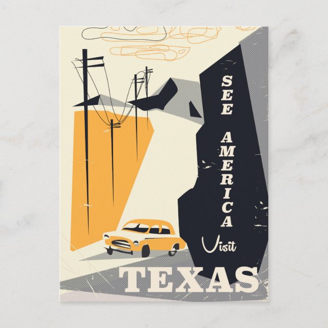 See america - Texas 1950s vintage travel poster Postcard (Front)