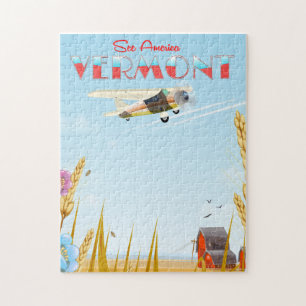 "see America" Vermont Rural travel poster Jigsaw Puzzle