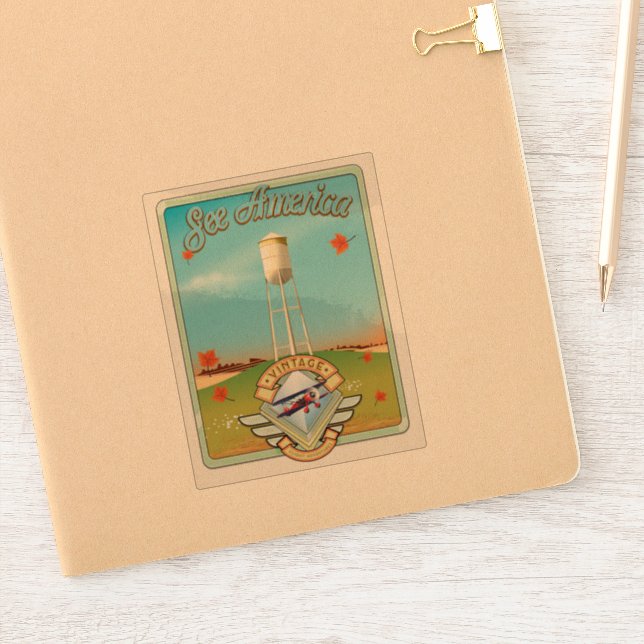 See America Vintage 50's style flight poster (Notebook)