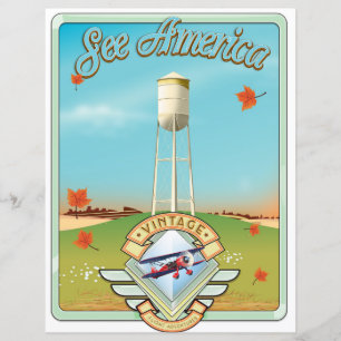 See America Vintage 50's style flight poster