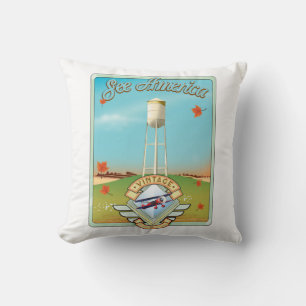 See America Vintage 50's style flight poster Cushion