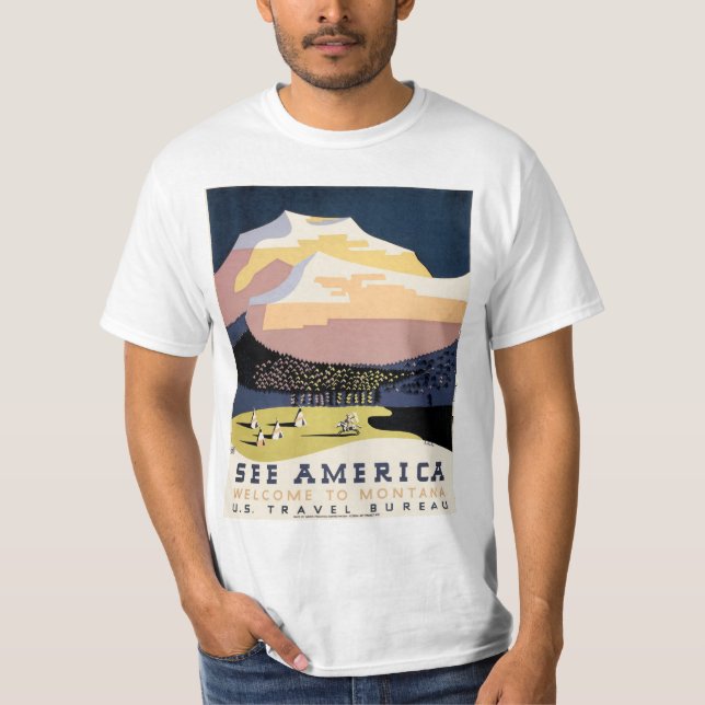 See America ~ Welcome to Montana T-Shirt (Front)