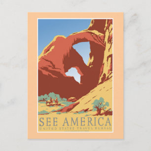 "See America WPA Vintage Travel Poster" Postcard
