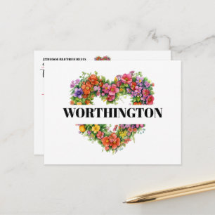 See Back - Floral Heart Postcard
