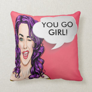 See Back Pop Art Lady Pillow