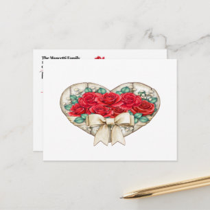 See Back - Rose Heart Postcard