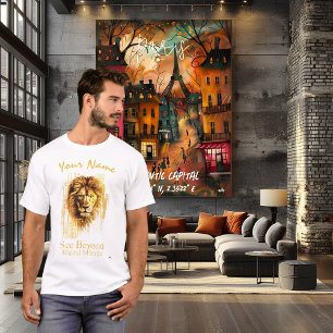 See Beyond - Digital Mirage   Cyberpunk Lion Art T-Shirt