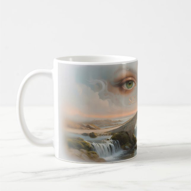 See Beyond Ethereal Green Eyes Ceramic Mug (Left)