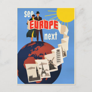See Europe Next travel poster, Postcard
