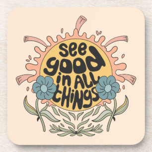 See Good in all Things Hippie Graphic Coaster