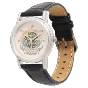 See Good in all Things Hippie Graphic Watch