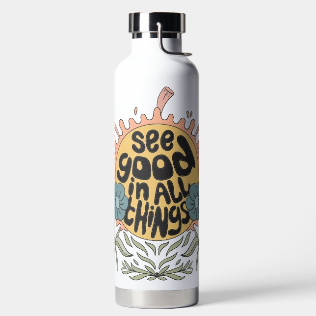 See Good in all Things Hippie Graphic Water Bottle (Left)