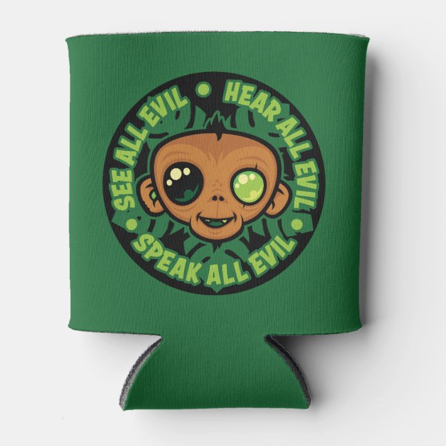 See, Hear and Speak All Evil Monkey Can Cooler (Front)