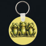 See Hear Speak No Evil Funny Frogs Key Ring<br><div class="desc">Three funny frogs representing “see no evil, hear no evil, speak no evil” in a playful and funny cartoon style with a positive message.</div>