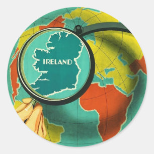 See Ireland ~ Vintage Irish Travel Classic Round Sticker