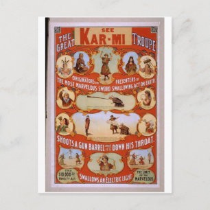 See Kar-Mi, 'Shoots a gun barrel down his throat' Postcard