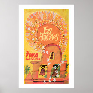 See Los Angeles TWA960’s Vintage Style Air Travel Poster