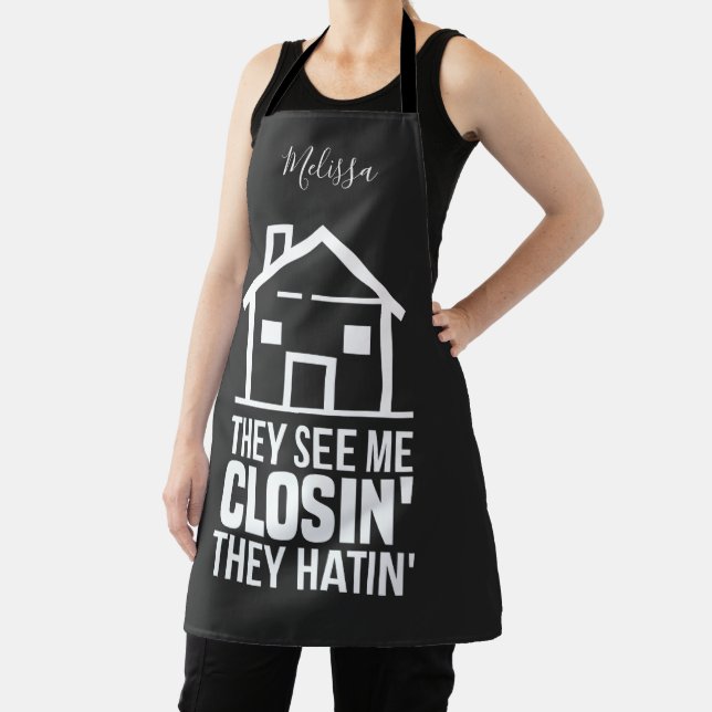 See Me Closing Realtor Estate Agent Personalised Apron (Insitu)