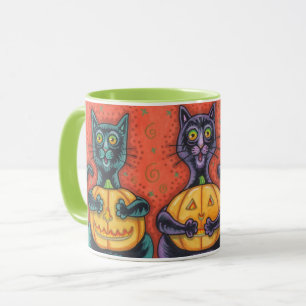 SEE NO EVIL BLACK CATS, HALLOWEEN COMBO MUG
