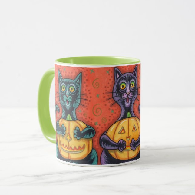 SEE NO EVIL BLACK CATS, HALLOWEEN COMBO MUG (Front Left)