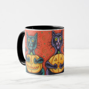 SEE NO EVIL BLACK CATS, HALLOWEEN COMBO MUG