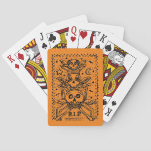 SEE NO EVIL CEMETERY SKELETON TOMBSTONE, HALLOWEEN PLAYING CARDS