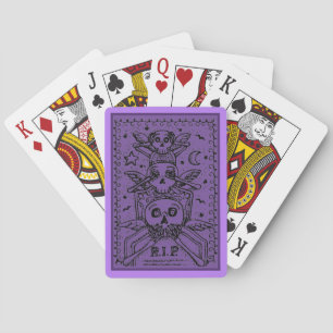 SEE NO EVIL CEMETERY SKELETON TOMBSTONE, HALLOWEEN PLAYING CARDS