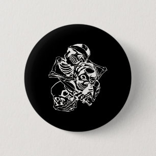 See No Evil Hear No Evil Speak No Evil 3 Wise Skel 6 Cm Round Badge