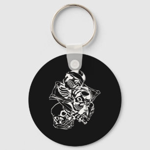 See No Evil Hear No Evil Speak No Evil 3 Wise Skel Key Ring