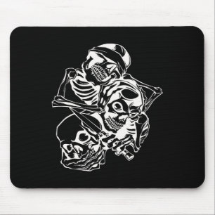 See No Evil Hear No Evil Speak No Evil 3 Wise Skel Mouse Pad